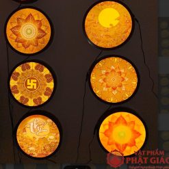 Đèn Hào Quang Tròn In Tranh Trúc Chỉ Mandala Hoa Sen 8 Cánh TC54 3 den hao quang tron in tranh truc chi mandala 3 5