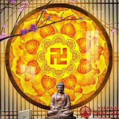 den hao quang tron in tranh truc chi mandala chu van 3