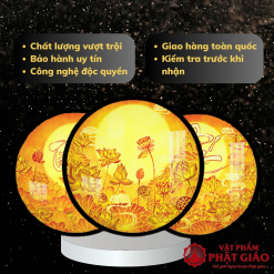 Đèn Hào Quang Tròn In Tranh Trúc Chỉ Mandala Hoa Sen 8 Cánh TC54 6 den hao quang tron in tranh truc chi phat thich ca mau ni 7 4