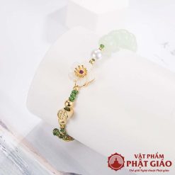 Lắc Tay Đá Ngọc Hoa Đào Nhỏ 6mm 16 lac tay da ngoc hoa dao nho 6mm 10