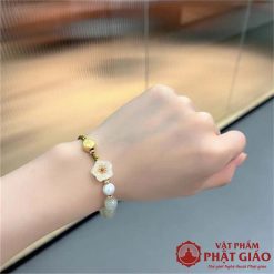 Lắc Tay Đá Ngọc Hoa Đào Nhỏ 6mm 15 lac tay da ngoc hoa dao nho 6mm 11