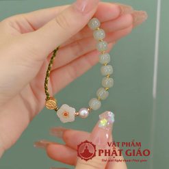 Lắc Tay Đá Ngọc Hoa Đào Nhỏ 6mm 3 lac tay da ngoc hoa dao nho 6mm 14