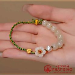 Lắc Tay Đá Ngọc Hoa Đào Nhỏ 6mm 13 lac tay da ngoc hoa dao nho 6mm 15