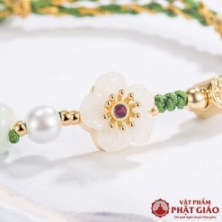 Lắc Tay Đá Ngọc Hoa Đào Nhỏ 6mm 7 lac tay da ngoc hoa dao nho 6mm 17