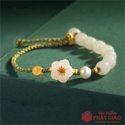 Lắc Tay Đá Ngọc Hoa Đào Nhỏ 6mm 2 lac tay da ngoc hoa dao nho 6mm 2