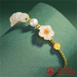 Lắc Tay Đá Ngọc Hoa Đào Nhỏ 6mm 1 lac tay da ngoc hoa dao nho 6mm 3