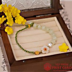 Lắc Tay Đá Ngọc Hoa Đào Nhỏ 6mm 10 lac tay da ngoc hoa dao nho 6mm 5