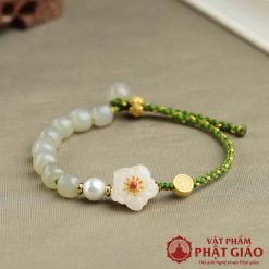 Lắc Tay Đá Ngọc Hoa Đào Nhỏ 6mm 4 lac tay da ngoc hoa dao nho 6mm 7