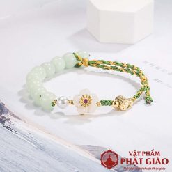 Lắc Tay Đá Ngọc Hoa Đào Nhỏ 6mm 17 lac tay da ngoc hoa dao nho 6mm 9