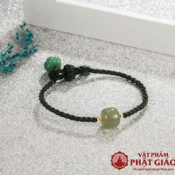 Lắc Tay Tết Dây Khóa Lựu Ngọc Thạch 1 lac tay tet day khoa luu ngoc thach 3