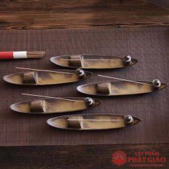 Lư Xông Trầm Hương Hình Thuyền Bằng Gốm, Dài 25cm 6 lu xong tram huong hinh thuyen bang gom dai 25cm 6 1