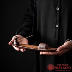 Lư Xông Trầm Hương Hình Thuyền Bằng Gốm, Dài 25cm 2 lu xong tram huong hinh thuyen bang gom dai 25cm12