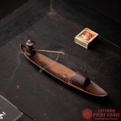 Lư Xông Trầm Hương Hình Thuyền Bằng Gốm, Dài 25cm 11 lu xong tram huong hinh thuyen bang gom dai 25cm13