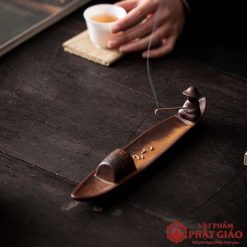 Lư Xông Trầm Hương Hình Thuyền Bằng Gốm, Dài 25cm 3 lu xong tram huong hinh thuyen bang gom dai 25cm14