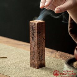 Tháp Trầm Hương Bằng Hợp Kim Khắc Bát Nhã Tâm Kinh, Cao 13cm 1 thap tram huong bang hop kim khac bat nha tam kinh cao 13cm