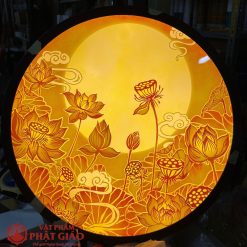tranh truc chi den hao quang tron in hoa sen duong kinh 30cm 40cm 50cm 60cm 2