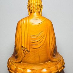 Tượng Bổn Sư Thích Ca Gỗ Gõ Vàng Cao 50cm 7 tuong bon su thich ca go go vang cao 50cm 3