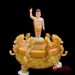 Tượng Phật Đản Sanh Bột Đá, Da Hồng, Áo Sơn Màu, Cao 40cm, 48cm, 66cm 5 tuong phat dan sanh da hong ao son mau chat lieu bot da cao 40cm 48cm 65cm vat pham phat giao la boi 5