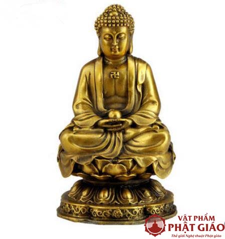 Tượng Phật Thích Ca Ngồi Đài Sen Vàng Composite, Cao 11cm 5 tuong phat thich ca ngoi dai sen vang composite cao 11cm 1