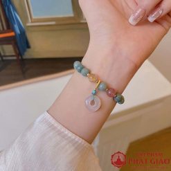 Vòng Tay Ngọc Thạch Bình An Khóa Lựu 6mm 9 vong tay ngoc thach binh an khoa luu 6mm 11