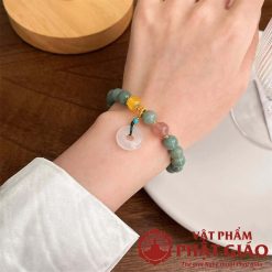 Vòng Tay Ngọc Thạch Bình An Khóa Lựu 6mm 3 vong tay ngoc thach binh an khoa luu 6mm 6