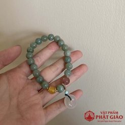 Vòng Tay Ngọc Thạch Bình An Khóa Lựu 6mm 6 vong tay ngoc thach binh an khoa luu 6mm 9