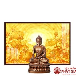 Tranh Trúc chỉ In Hoa Sen Khổ Ngang Trang Trí Bàn Thờ TC231 2 2 26