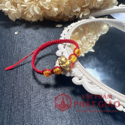 Vòng Tay Trẻ Em Tết Dây Đỏ Đá Hổ Phách Mix Charm Mèo 2 2 31