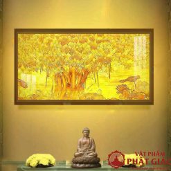 Tranh Trúc Chỉ Ngang In Cây Bồ Đề TC107 2 Screenshot 1