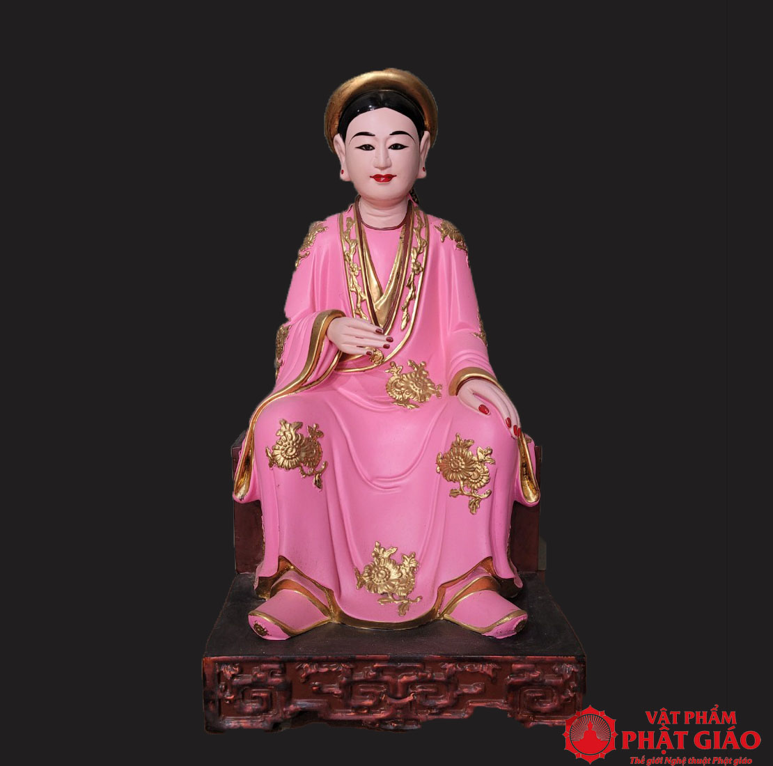 Tượng Cô Chín Ngồi Bệ Song Thất, Tượng Gỗ, Tượng Đất Nung, Nhiều Kích Cỡ 3 tuong co chin ngoi be song that tuong go tuong dat nung nhieu kich co 1