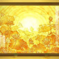 Tranh Trúc chỉ In Hoa Sen Khổ Ngang Trang Trí Bàn Thờ TC231 3 z4266483609514 1dc78b1ccade3d8f529399b591c37f68