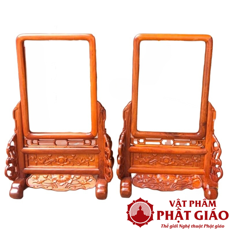 Khung Ảnh Thờ Gỗ Hương Chạm Khắc Hoa Sen Kích Thước Ảnh 20x30cm 3 2 25