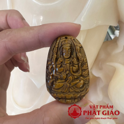 Dây Chuyền Mặt Phật Mệnh Thiên Thủ Thiên Nhãn Bồ Tát Thạch Anh Mắt Hổ 2 2 5
