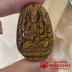 Dây Chuyền Mặt Phật Mệnh Thiên Thủ Thiên Nhãn Bồ Tát Thạch Anh Mắt Hổ 3 3 5