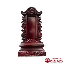 Bài Vị Khắc Sen Nâu Gỗ Long Não, Cao 30cm (Chưa Khắc Chữ) 1 bai vi khac sen nau go long nao cao 30cm chua khac chu 1 1