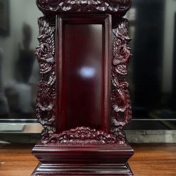 Bài Vị Khắc Phượng Nâu Gỗ Long Não, Cao 26cm (Chưa Khắc Chữ) 2 bai vi vien khac phuong nau go long nao cao 26cm chua khac chu 3