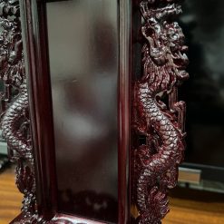 Bài Vị Viền Khắc Rồng Nâu Gỗ Long Não, Cao 30cm (Chưa Khắc Chữ) 10 bai vi vien khac rong nau go long nao chua khac chu cao 30cm 10