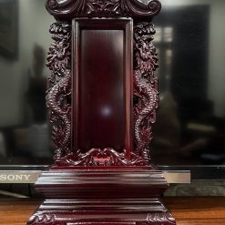 Bài Vị Viền Khắc Rồng Nâu Gỗ Long Não, Cao 30cm (Chưa Khắc Chữ) 3 bai vi vien khac rong nau go long nao chua khac chu cao 30cm 3