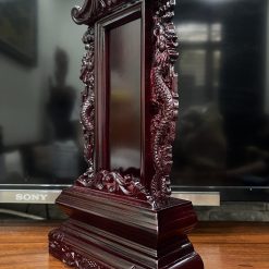 Bài Vị Viền Khắc Rồng Nâu Gỗ Long Não, Cao 30cm (Chưa Khắc Chữ) 4 bai vi vien khac rong nau go long nao chua khac chu cao 30cm 4