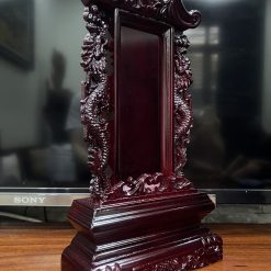 Bài Vị Viền Khắc Rồng Nâu Gỗ Long Não, Cao 30cm (Chưa Khắc Chữ) 8 bai vi vien khac rong nau go long nao chua khac chu cao 30cm 8