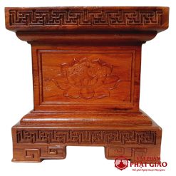 Ghế Đôn Gỗ Vuông Chạm Khắc Hoa Sen Bằng Gỗ Hương 2 Ghế đôn gỗ vuông chạm khắc hoa sen bằng gỗ hương