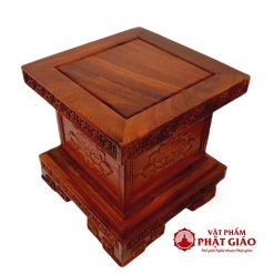 Ghế Đôn Gỗ Vuông Chạm Khắc Hoa Sen Bằng Gỗ Hương 1 Ghế đôn gỗ vuông chạm khắc hoa sen bằng gỗ hương