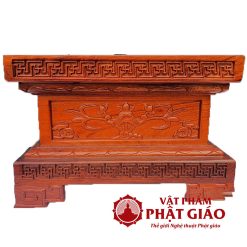 Đôn gỗ hương hoa sen cùng đôi chim hạc 30x30 cm cao 20 cm