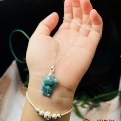 Mặt Dây Chuyền Lam Ngọc Mèo Thần Tài 3 mat day chuyen lam ngoc meo than tai 1