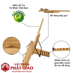 Kệ Giá Đỡ Đọc Sách, Đọc Kinh Bằng Gỗ Tre Tự Nhiên 4 4