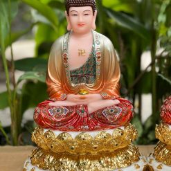 Tượng Phật A Di Đà Ngồi Đế Sen Vẽ, Bột Đá, Cao 30cm, 40cm, 48cm 1 tuong phat a di da ngoi de sen ve bot da cao 30cm 40cm 48cm 2