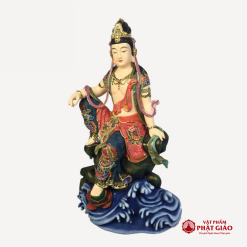 Tượng Quan Âm Tự Tại Gỗ Sơn Vẽ Cao Cấp, Cao 40cm 5 tuong quan am tu tai go son ve cao cap cao 40cm 1