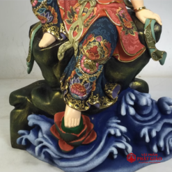 Tượng Quan Âm Tự Tại Gỗ Sơn Vẽ Cao Cấp, Cao 40cm 3 tuong quan am tu tai go son ve cao cap cao 40cm 4