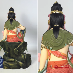 Tượng Quan Âm Tự Tại Gỗ Sơn Vẽ Cao Cấp, Cao 40cm 4 tuong quan am tu tai go son ve cao cap cao 40cm 5