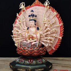 Tượng Thiên Thủ Thiên Nhãn Bồ Tát Gỗ, Sơn Vẽ, Cao 48cm 1 tuong thien thu thien nhan bo tat go son ve vien vang cao 48cm 2